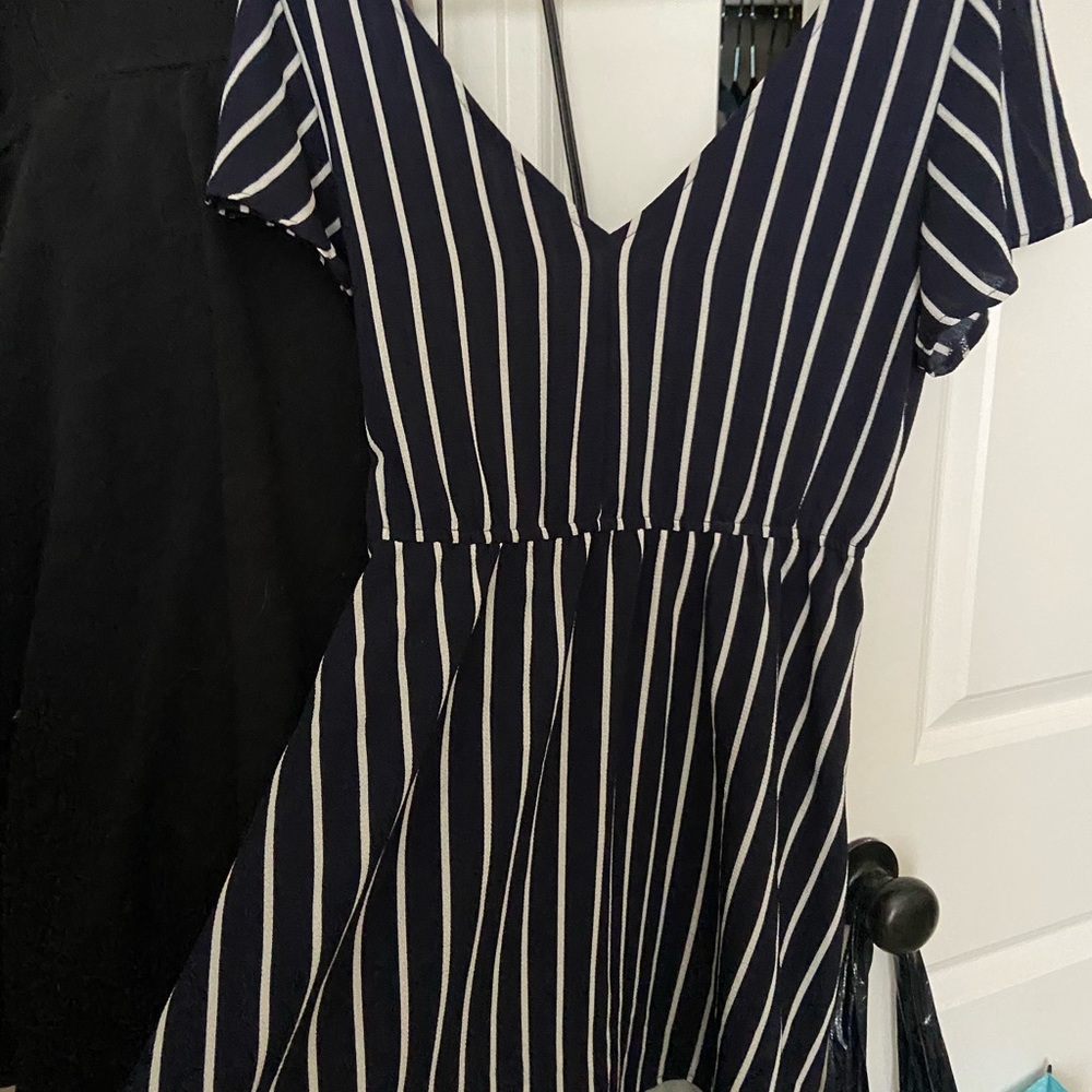 navy striped dress